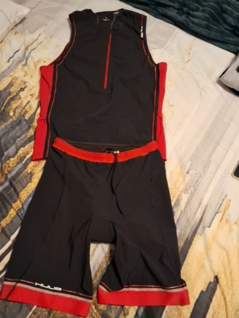 Junior Black & Red Two-Piece Active Bodysuit